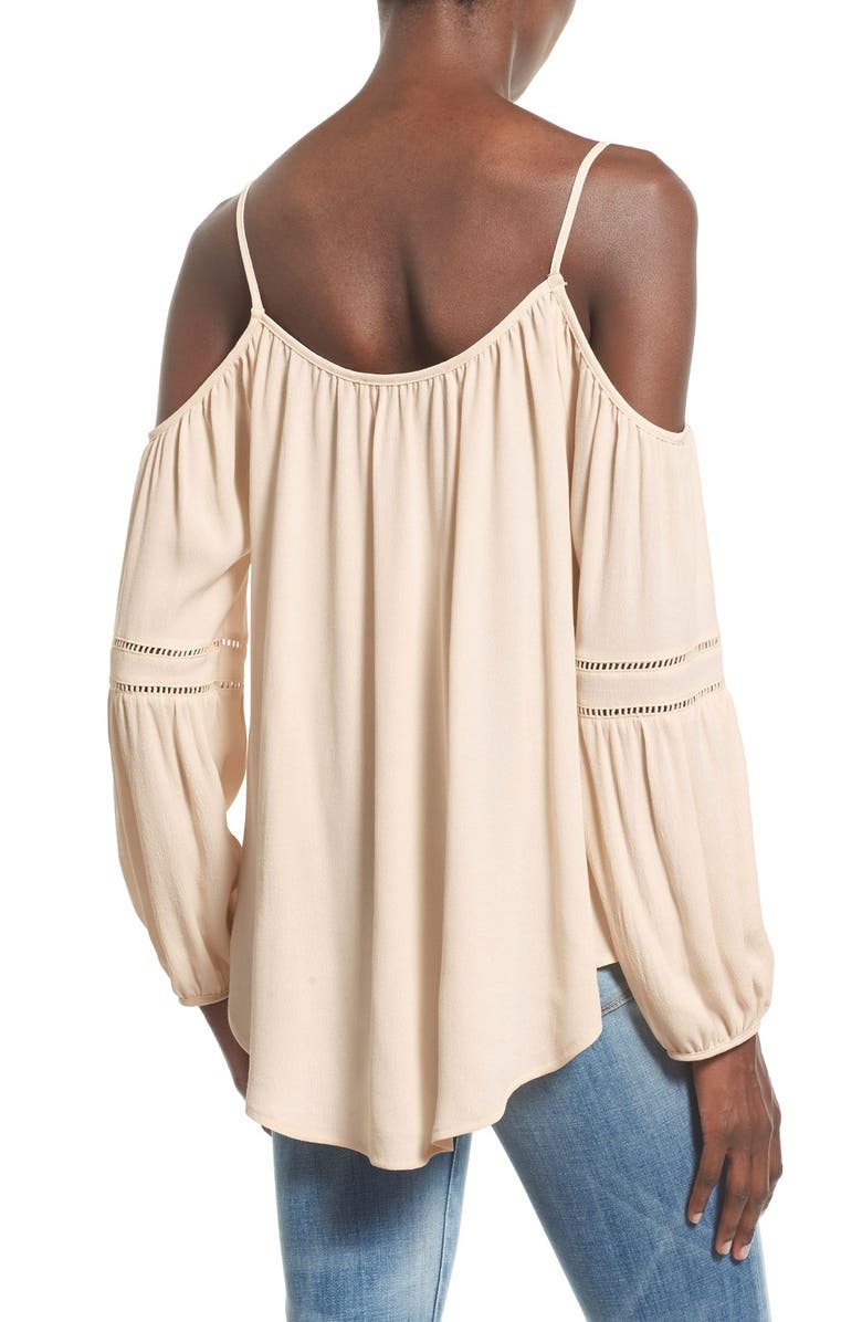 ASTR the Label Split Neck Cold Shoulder Blouse, Alternate, color, 