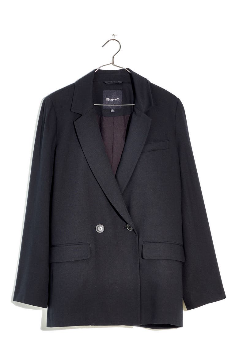 Caldwell Drapeweave Double Breasted Blazer, Alternate, color, TRUE BLACK