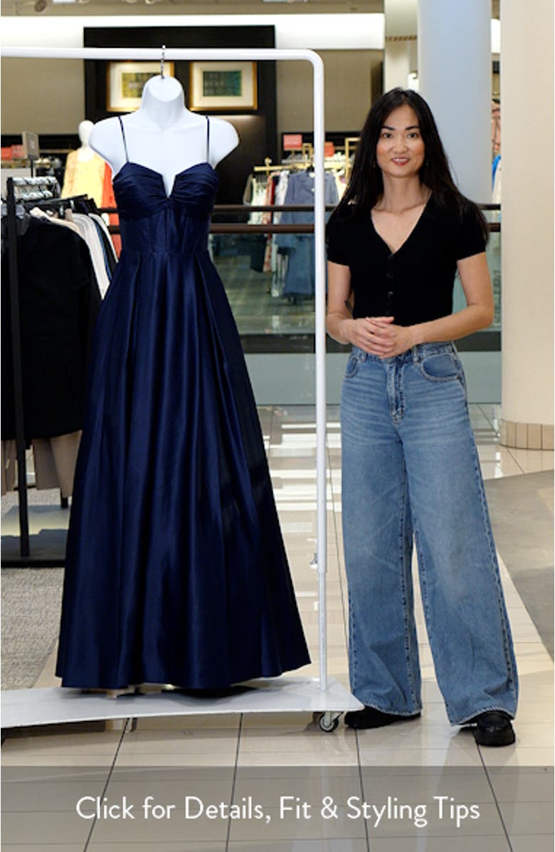 Notch Neck Satin Ballgown, sales video thumbnail