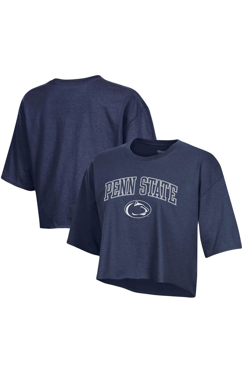 Champion Women's Champion Navy Penn State Nittany Lions Cropped Boyfriend T-Shirt, Alternate, color, 