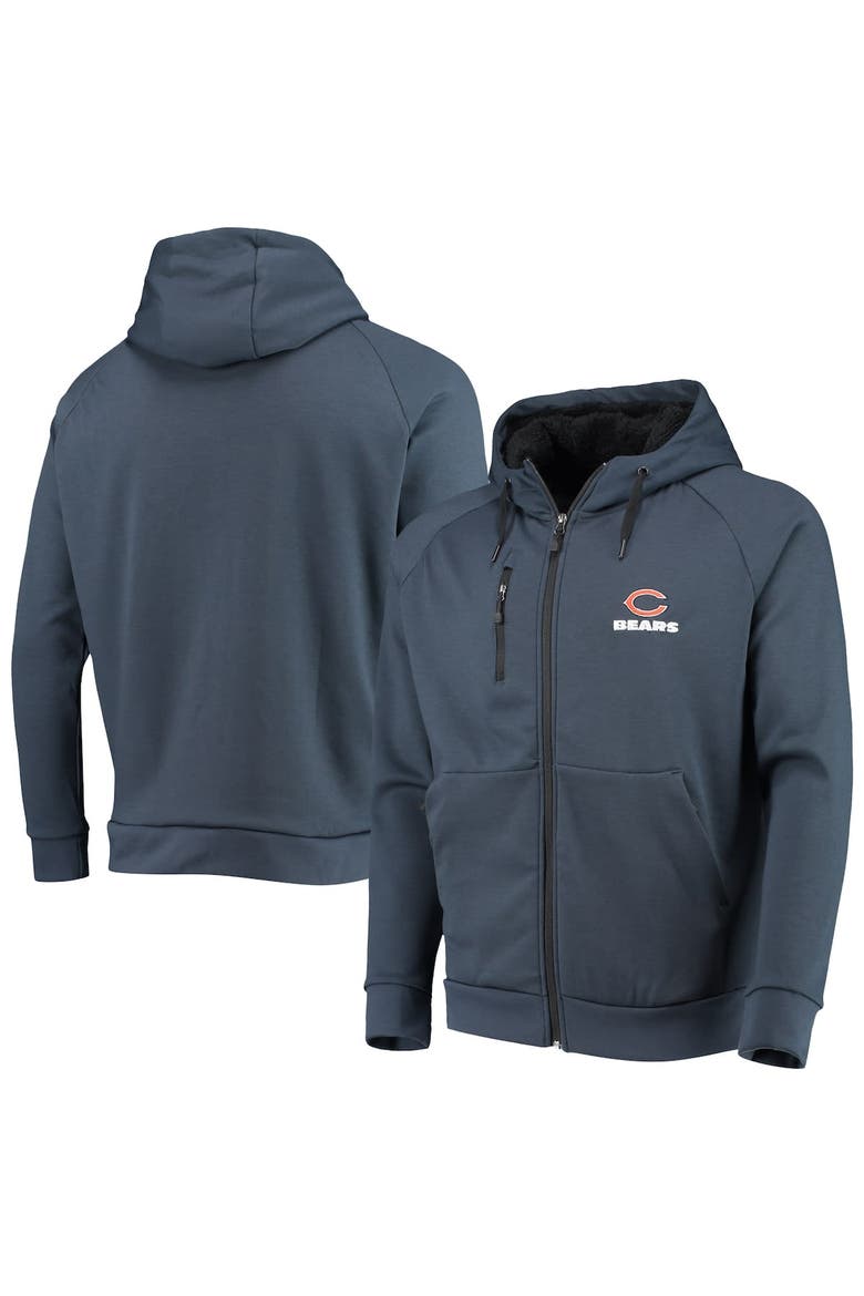 Men's Dunbrooke Navy Chicago Bears Shag Tri-Blend Full-Zip Raglan Hoodie, Main, color, Navy