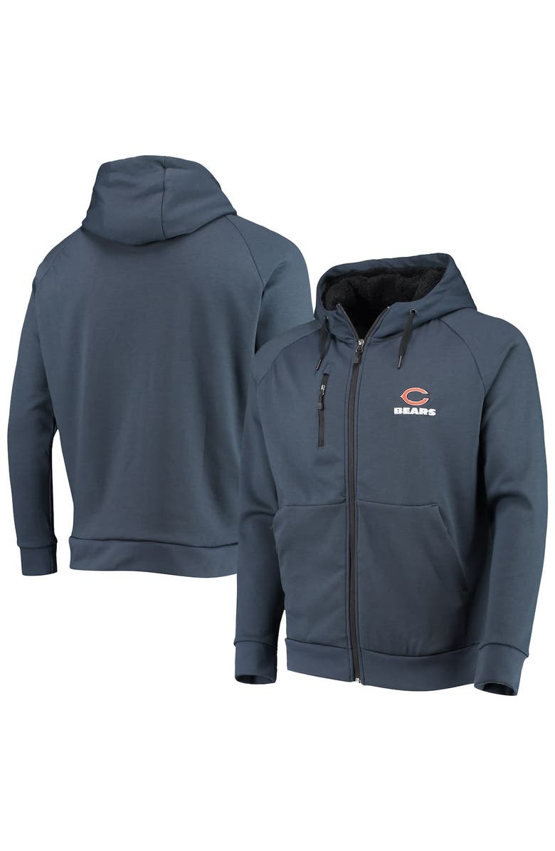 DUNBROOKE Men's Dunbrooke Navy Chicago Bears Shag Tri-Blend Full-Zip Raglan Hoodie, Main, color, Navy