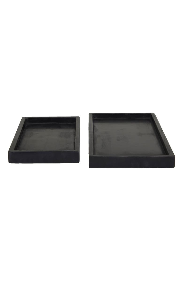 VIVIAN LUNE HOME Set of 2 Marble Trays, Alternate, color, Black