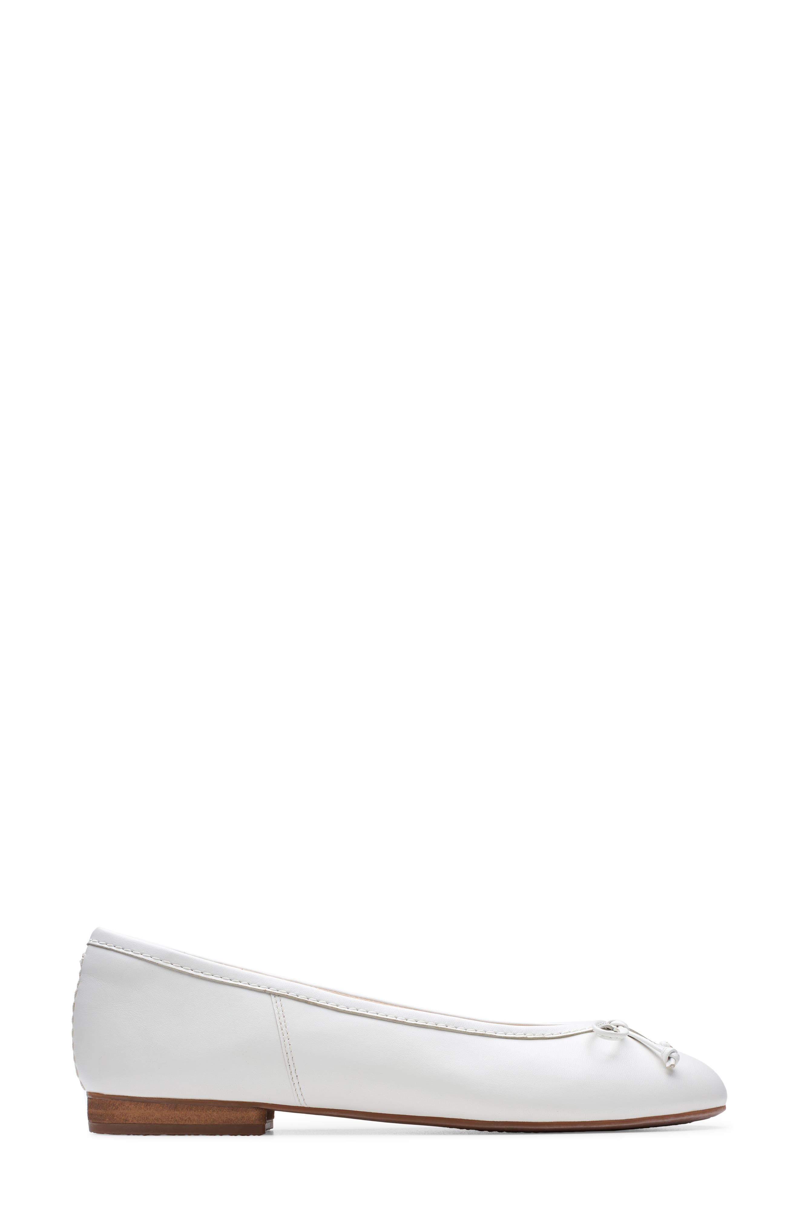 Clarks<sup>®</sup> Fawna Lily Ballet Flat, Alternate, color, White Leather