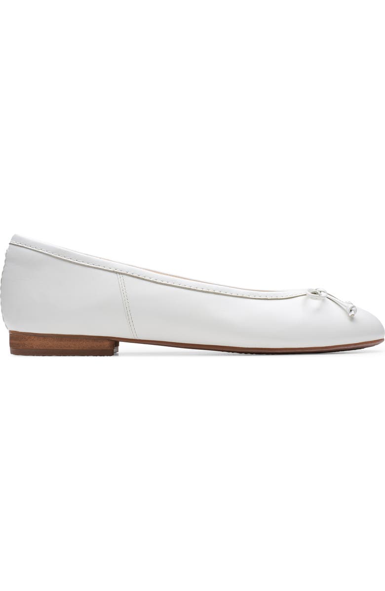 Clarks<sup>®</sup> Fawna Lily Ballet Flat, Alternate, color, White Leather