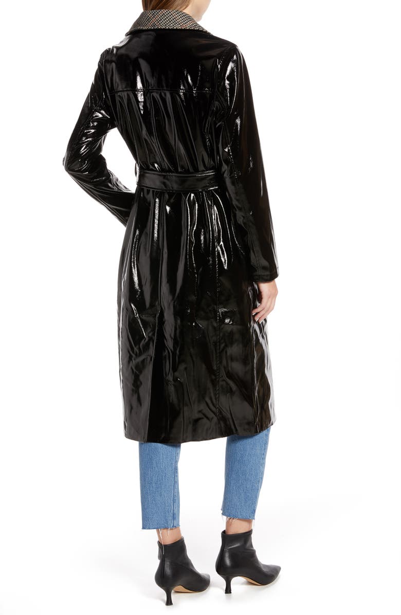 Something Navy Glossy Trench Coat, Alternate, color,