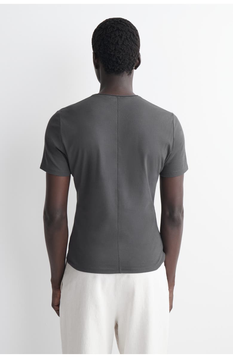 COS Slim-fit Cotton Crepe Lightweight T-shirt, Alternate, color, Charcoal
