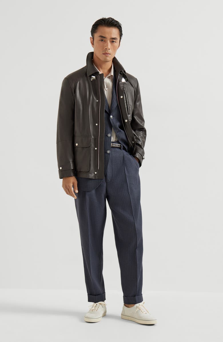 Brunello Cucinelli Seersucker shirt, Alternate, color, Panama