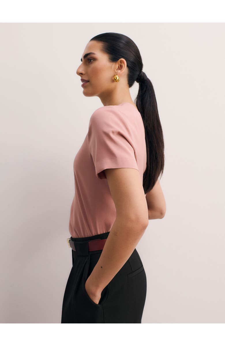 The Fold Roche Silk Top, Alternate, color, Pink