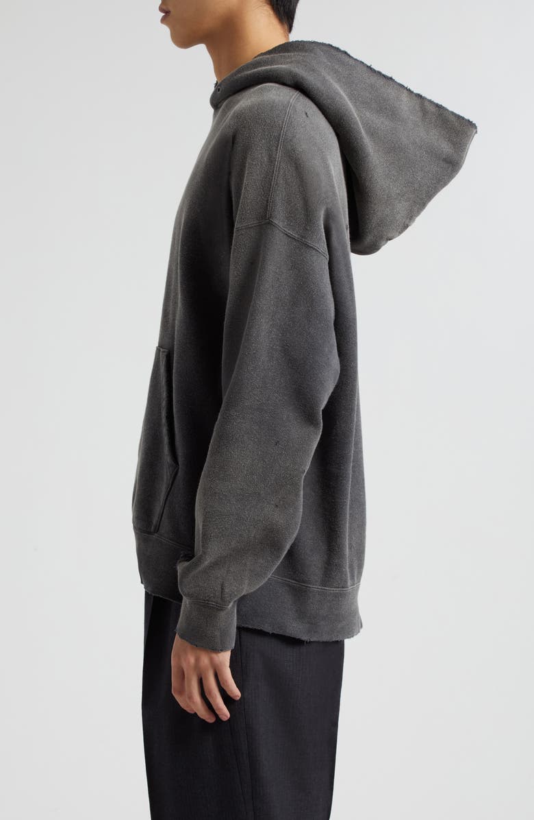 VISVIM Jumbo Distressed Oversize Cotton Fleece Hoodie, Alternate, color, 