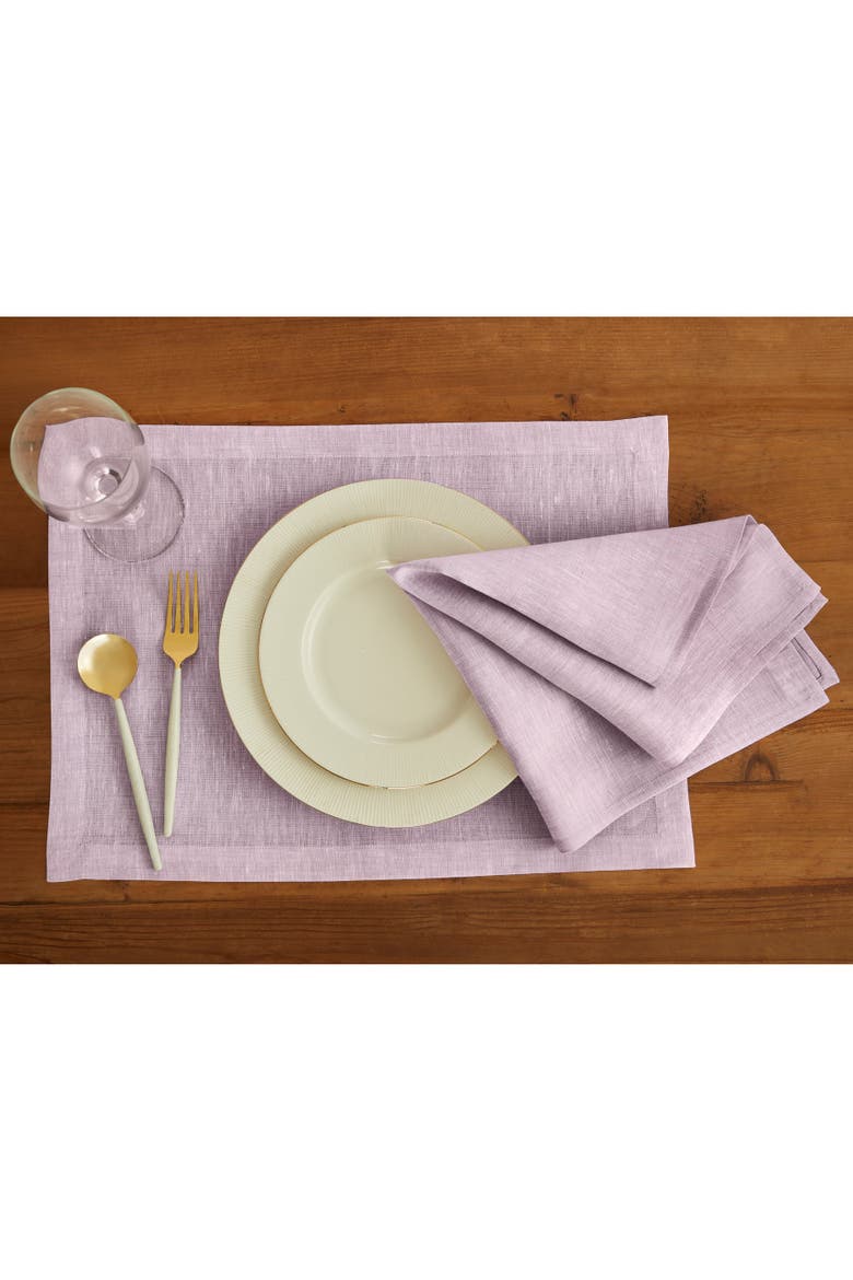 Linen Dinner Napkins Set of 4, 20 x 20" - Athena, Alternate, color, Chambray Lavender