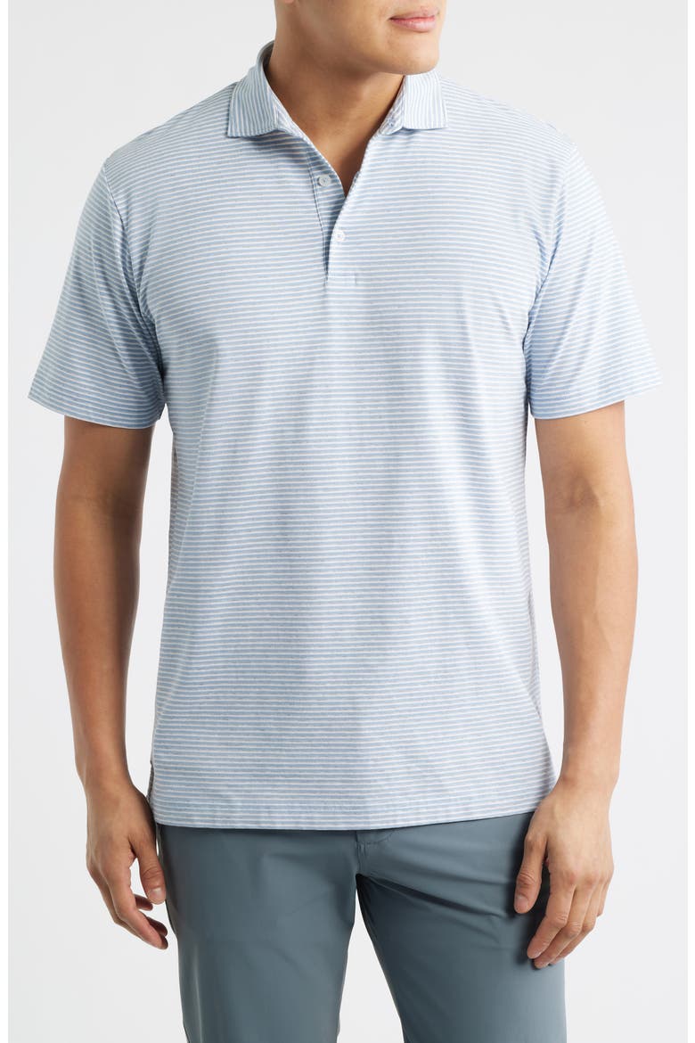 Crown Stripe Relaxed Fit Cotton Polo, Main, color, CLOUDY BLUE