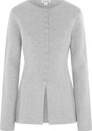 ALIGNE Daphne Split Hem Organic Cotton & Wool Blend Cardigan