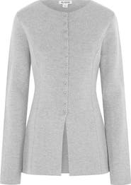 ALIGNE Daphne Split Hem Organic Cotton & Wool Blend Cardigan