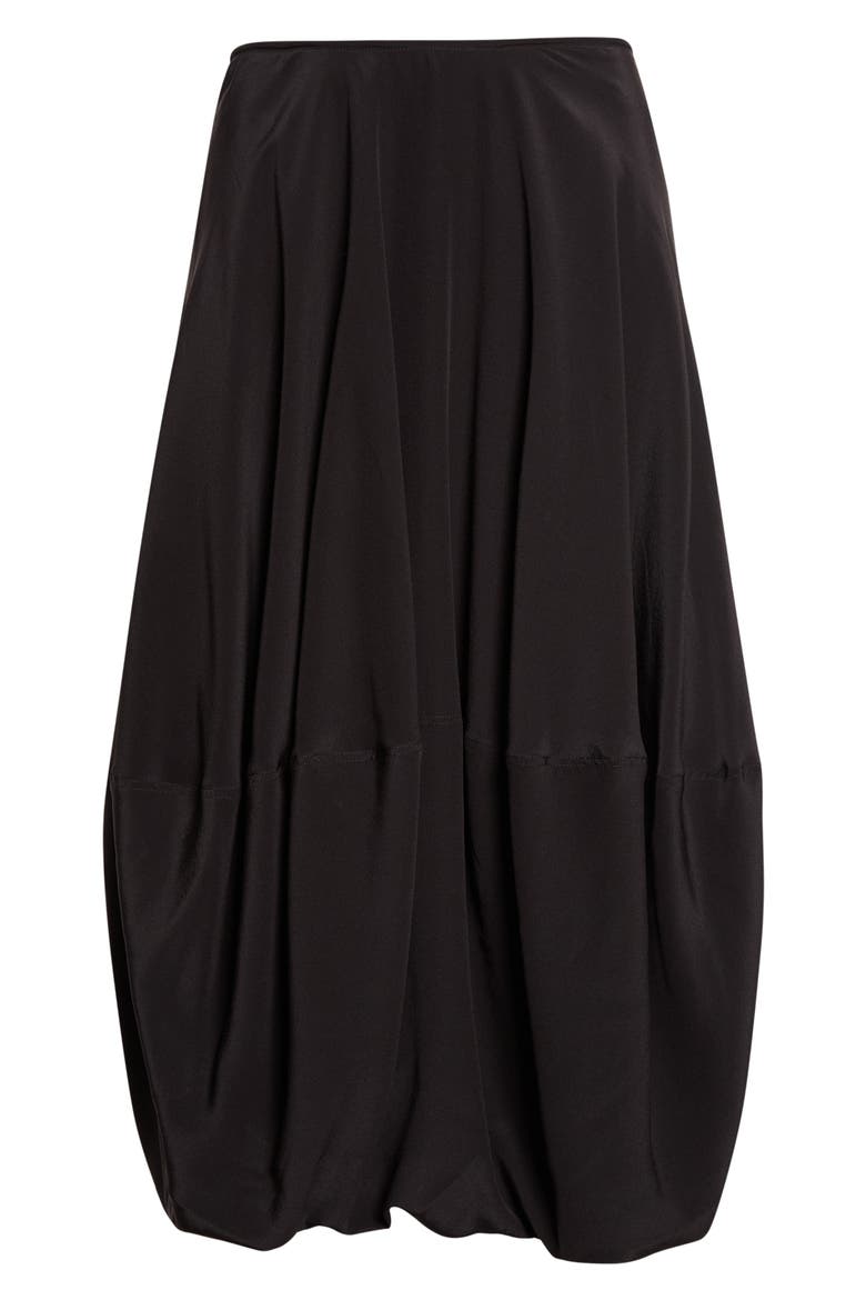 Silk Crêpe de Chine Balloon Skirt, Alternate, color, BLACK