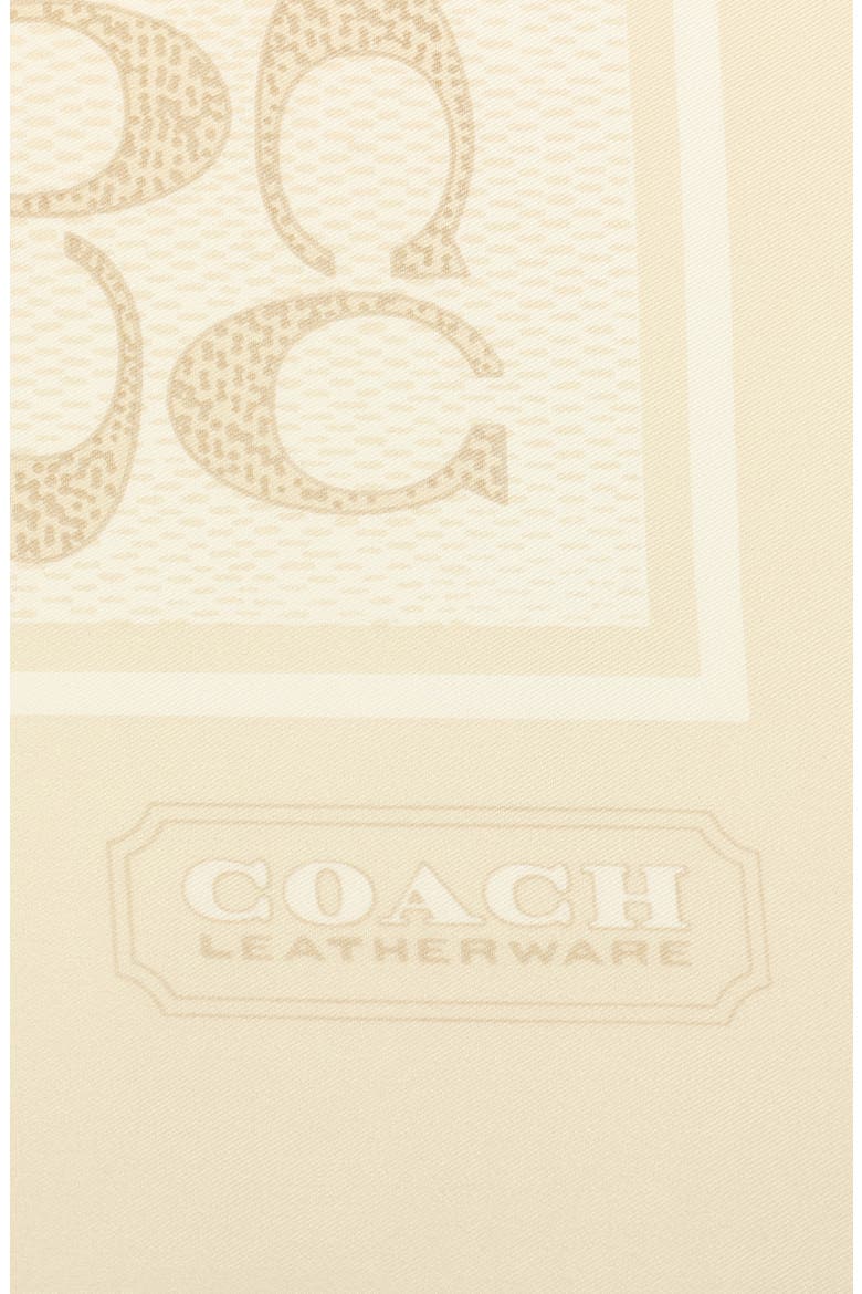 Textured Signature Logo Square Silk Scarf, Alternate, color, CHALK