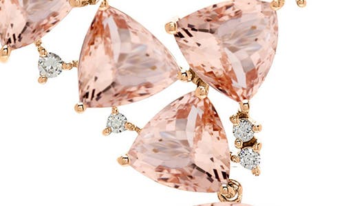 Hueb Mirage Rose Morganite & Diamond Asymmetric Necklace In Pink Gold