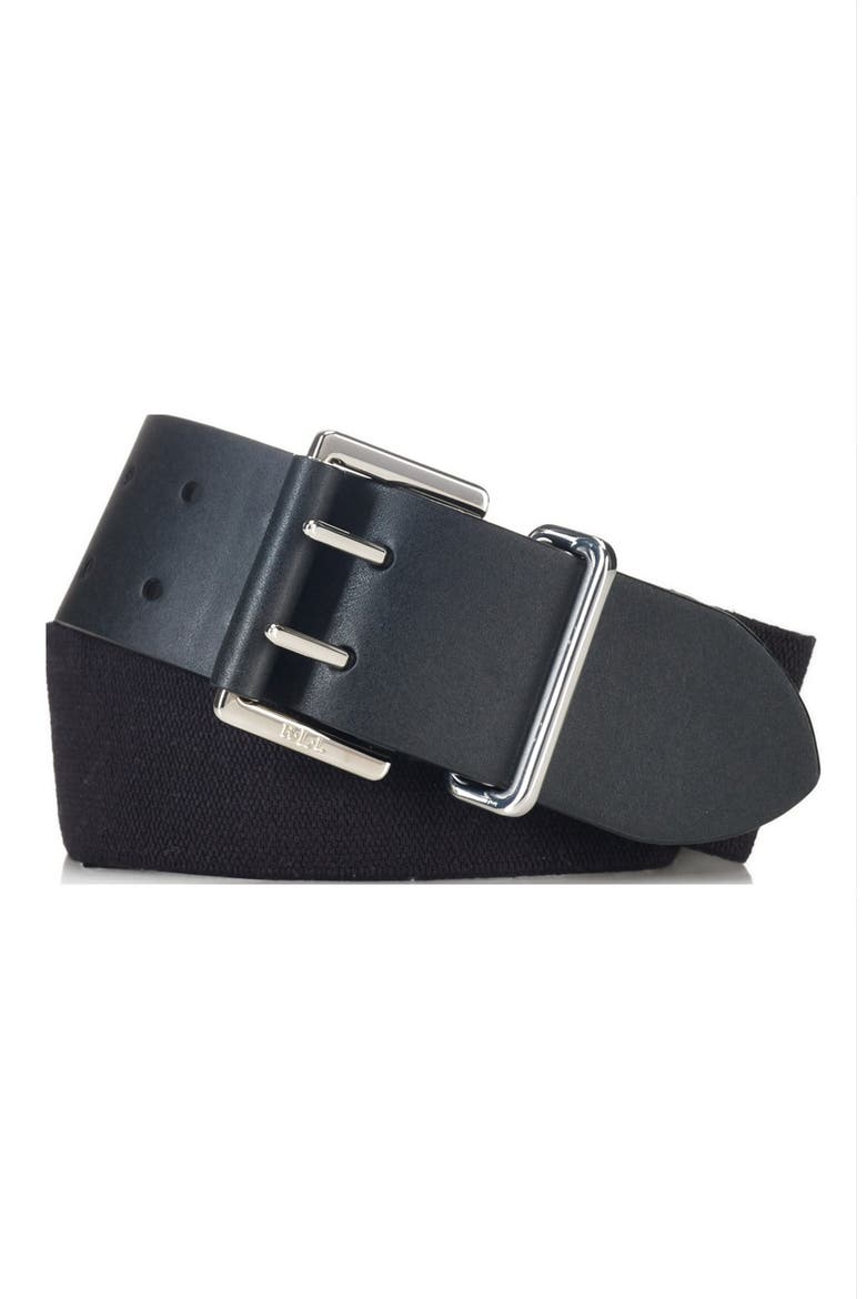 Stretch Double Prong Belt, Alternate, color, BLACK