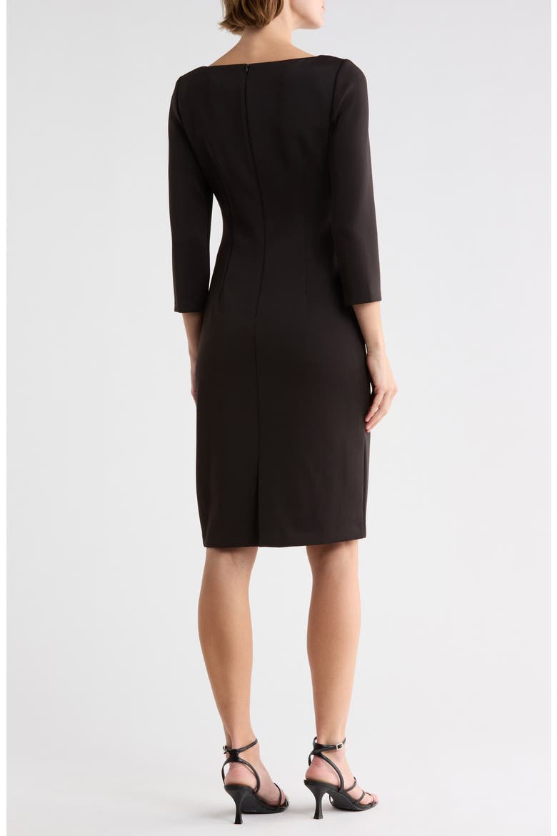 Sashed Sheath Dress, Alternate, color, BLACK