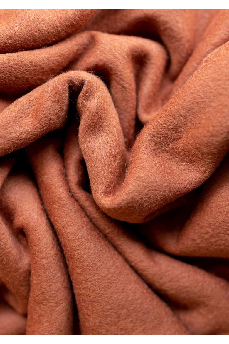 Lambswool Throw Blanket, Alternate, color, Rust Melange