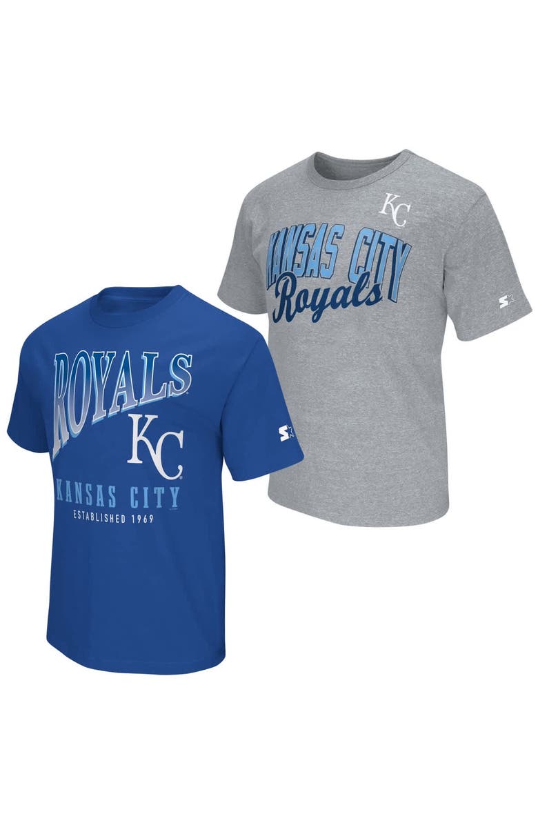 STARTER Men's Starter Royal/Heather Gray Kansas City Royals Two-Pack T-Shirt Set, Main, color, Royal