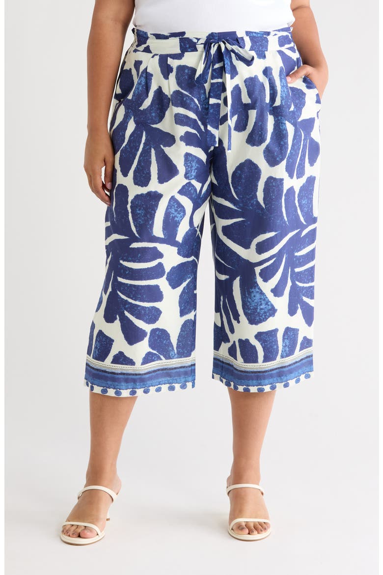 Print Wide Leg Pants, Main, color, NAVY