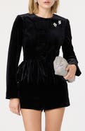 ASTR the Label Nicolle Velvet Peplum Jacket