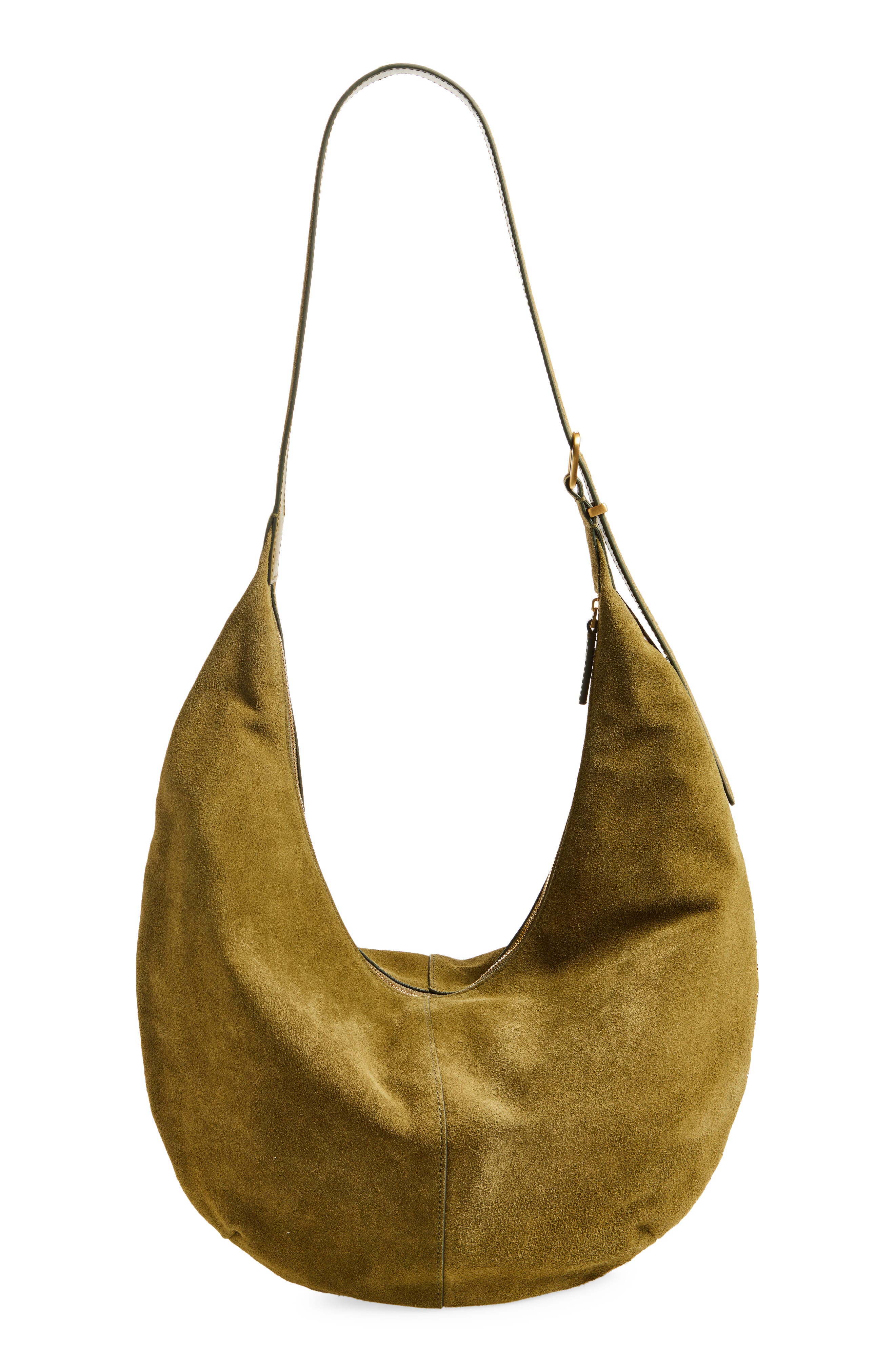 Madewell The Essential Curve Shoulder Bag, Alternate, color, Aged Olive