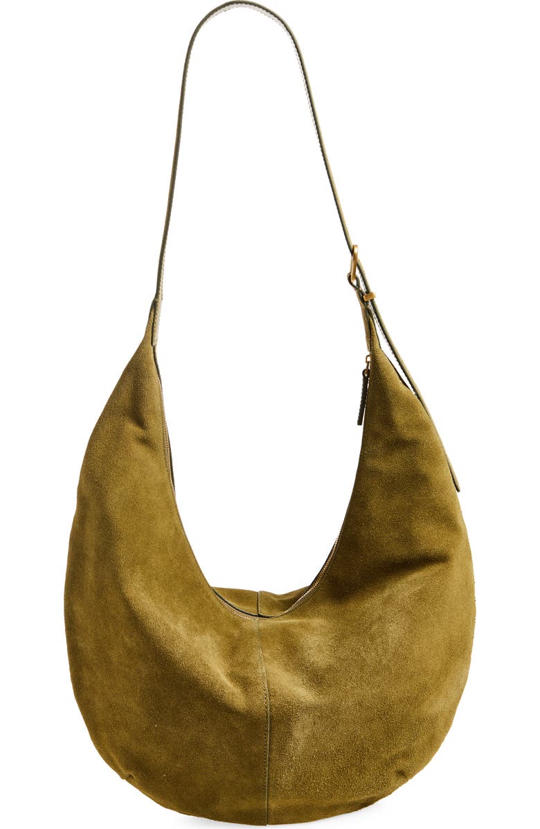 Madewell The Essential Curve Shoulder Bag, Alternate, color, Aged Olive