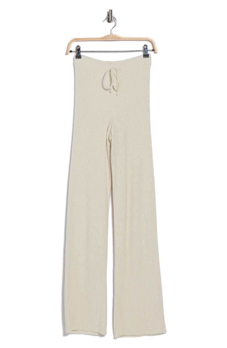 Good American Terry Rib Knit Wide Leg Pants, Alternate, color, Cloud White001