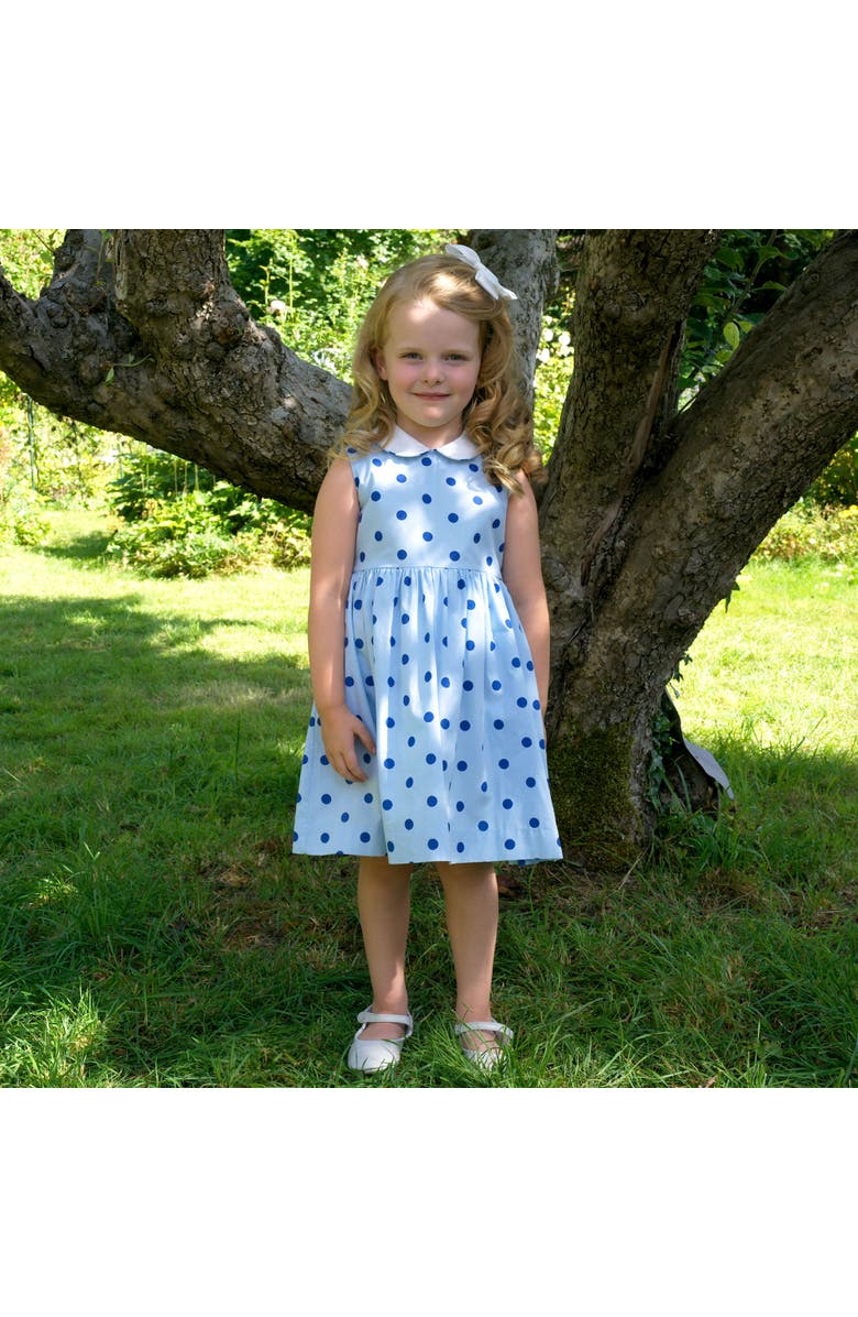 Rachel Riley Dot Peter Pan Collar Dress, Alternate, color, 