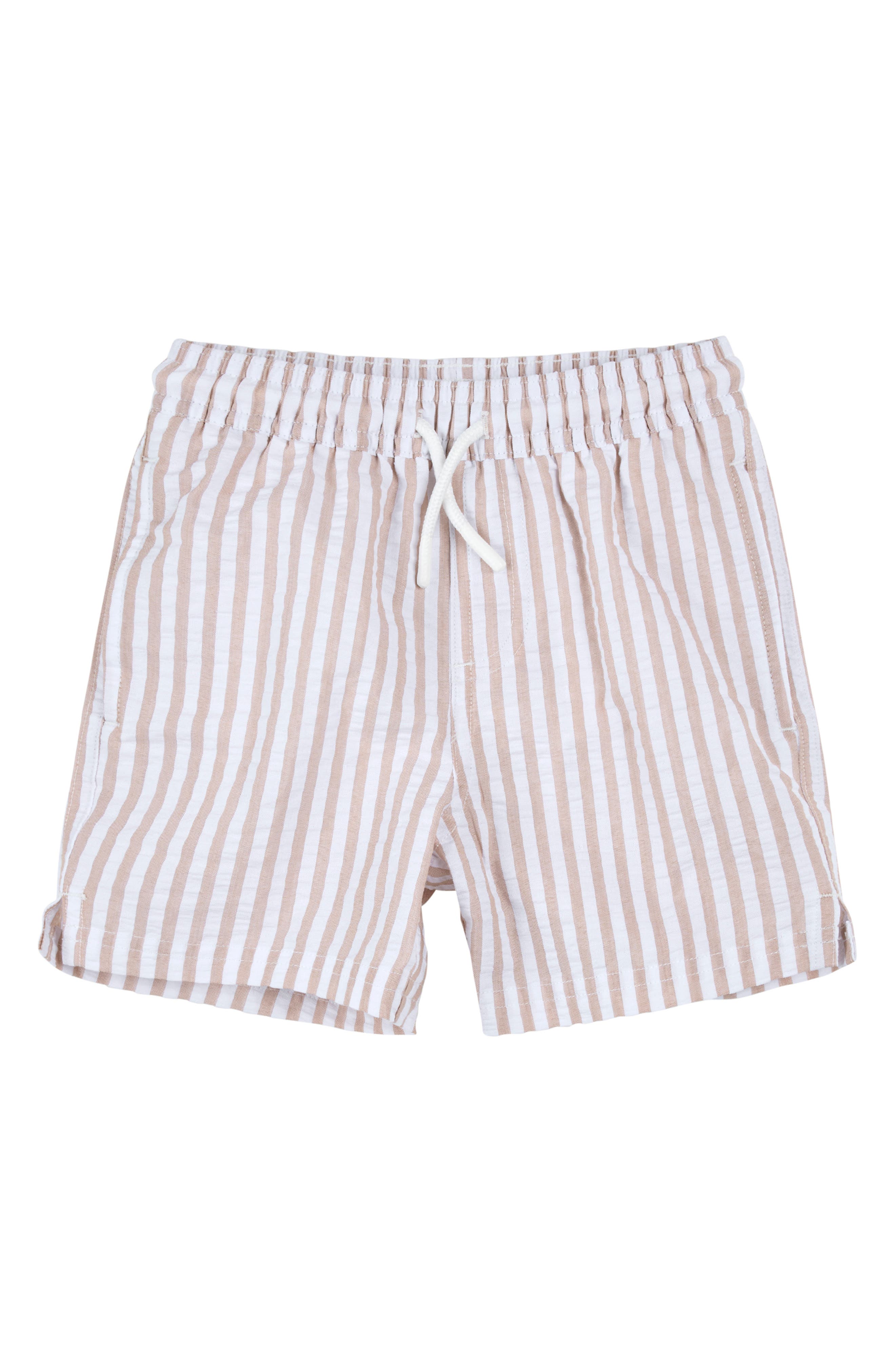 Petit Lem Kids' Stripe Swim Trunks In Pink