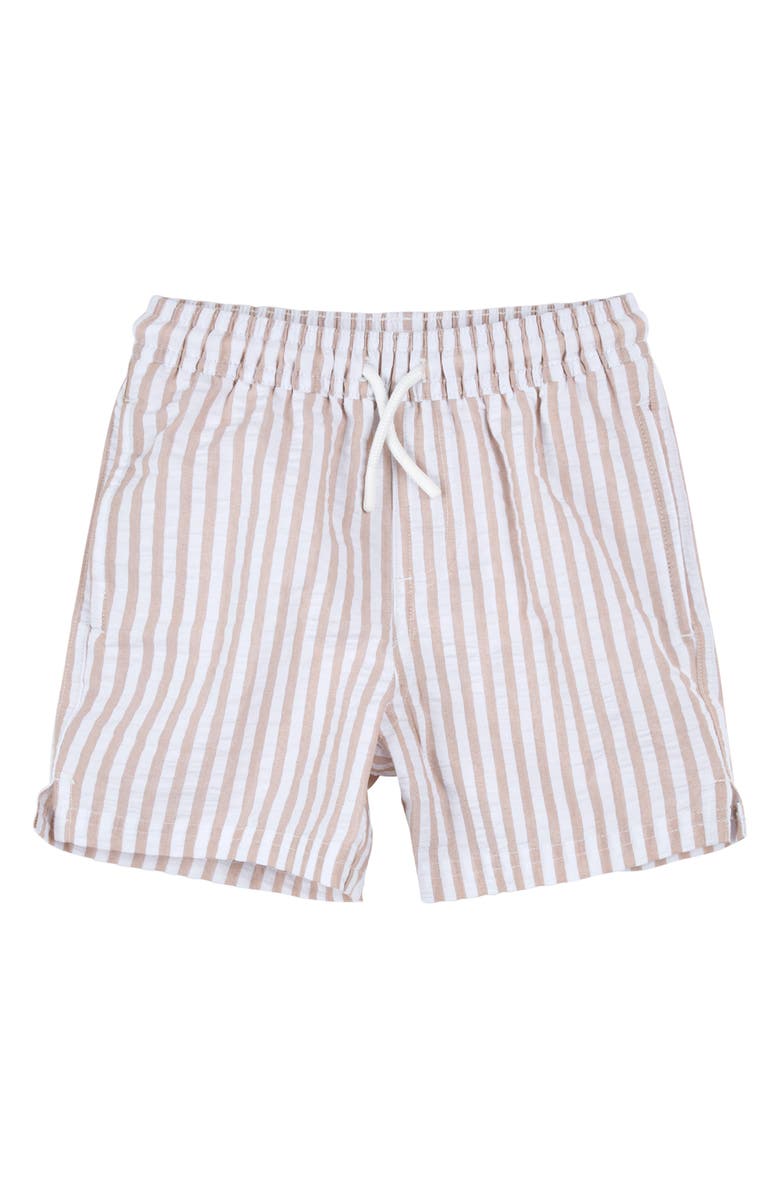 FIRSTS by Petit Lem Kids' Stripe Swim Trunks, Main, color, Beige