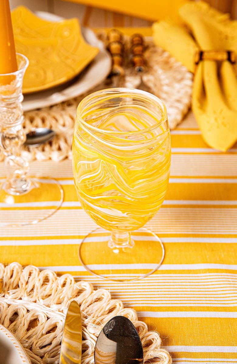 Juliska Puro Marbled Goblet, Alternate, color, Yellow
