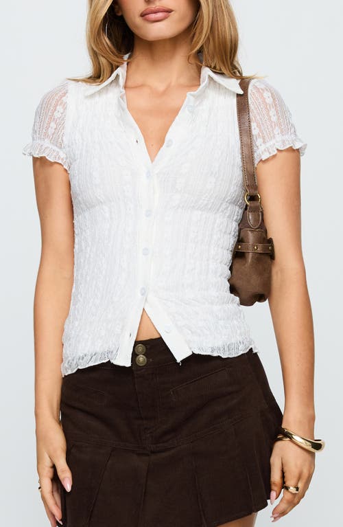 Princess Polly Melaniya Lace Button Up Top In White