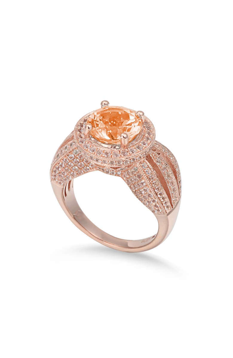 SUZY LEVIAN Halo Citrine Ring, Alternate, color, Orange
