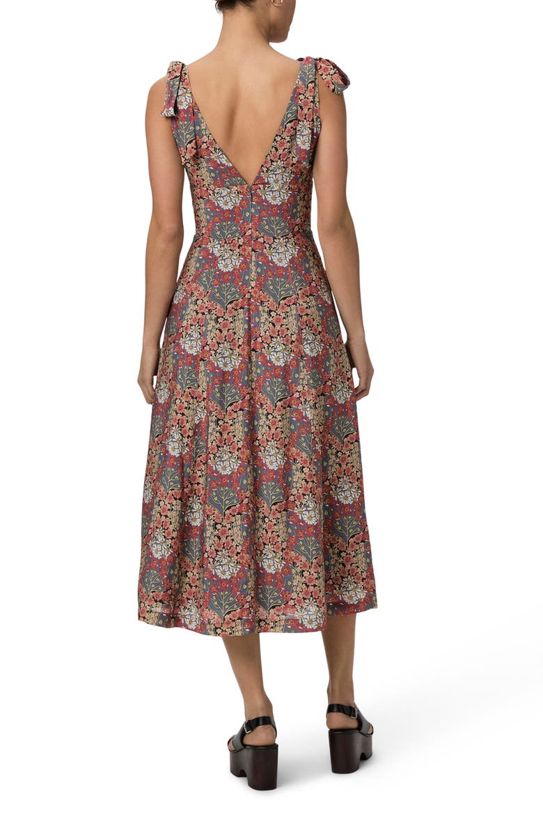 PAIGE Swindon Floral Tie Strap A-Line Midi Dress, Alternate, color, Storm Multi