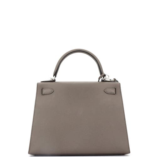 Pre-owned Hermes Hermes Kelly Handbag Grey Epsom With Palladium Hardware 28 In Gray