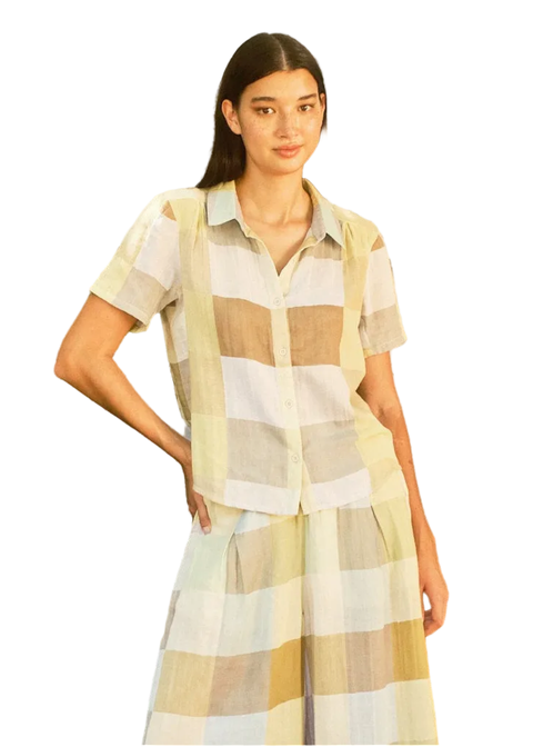 Winnie Button-up Foldover Collar Blouse