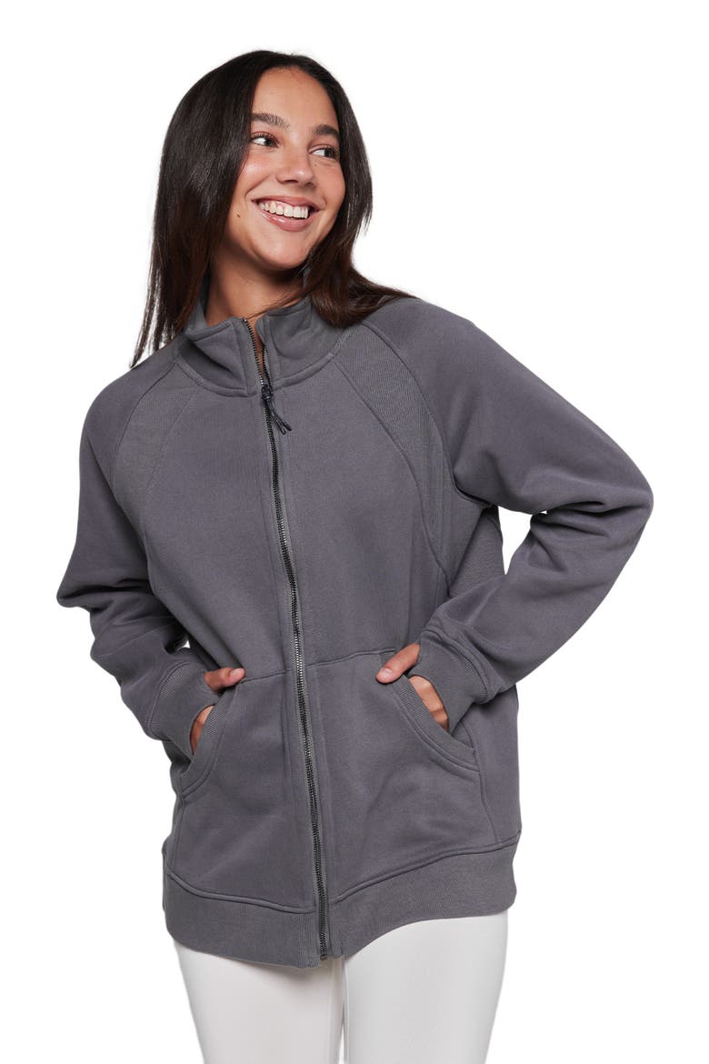 Effortless Fleece Oversized Jacket, Alternate, color, Smoke