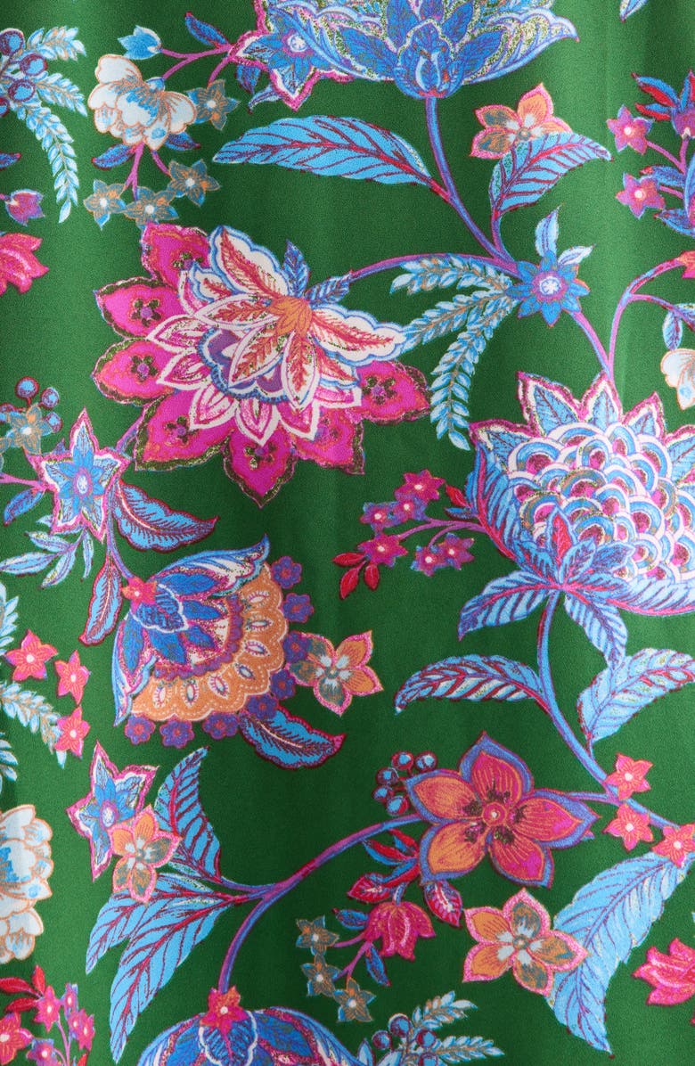 SUGARLIPS Elara Ruella Floral Ruffle Dress, Alternate, color, Emerald-Multi