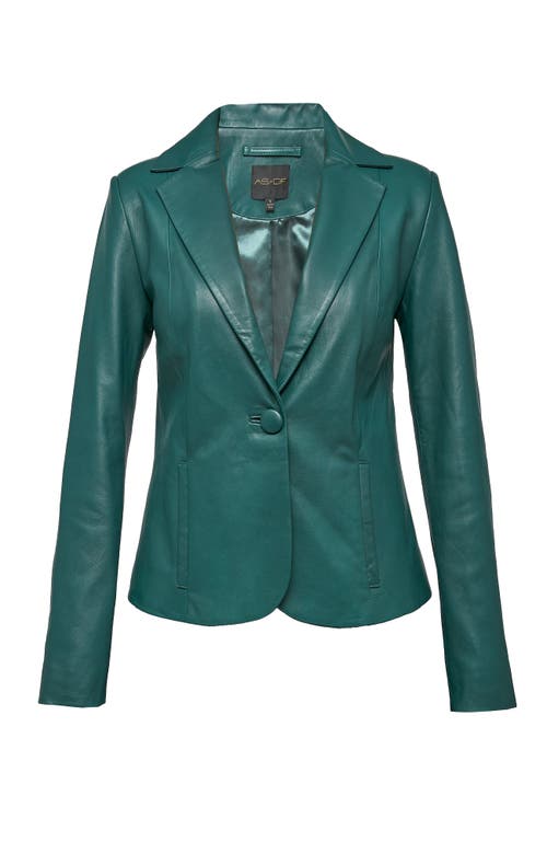 As By Df Telly Upcycled Leather Blazer In Forest Green