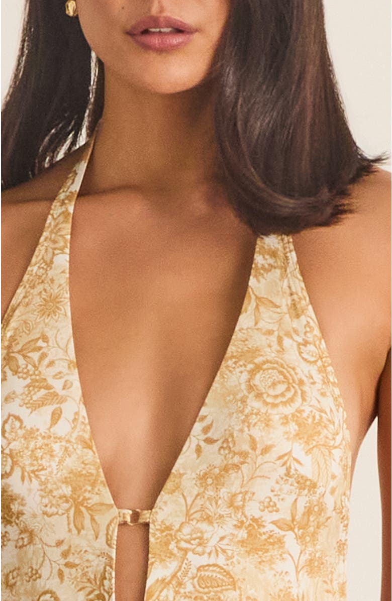 Aqua Blu Luminary Tracey One Piece, Alternate, color, Gold