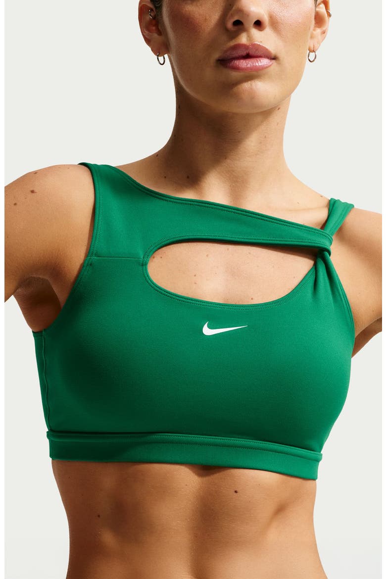 Capsule Asymmetric Sports Bra, Main, color, MALACHITE/ WHITE