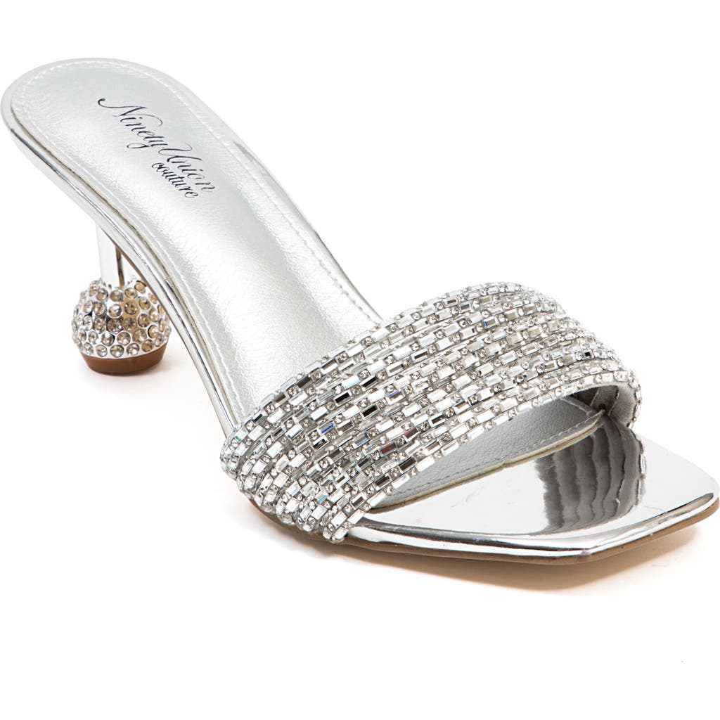 Ninety Union Sassy Crystal Slide Sandal In Silver