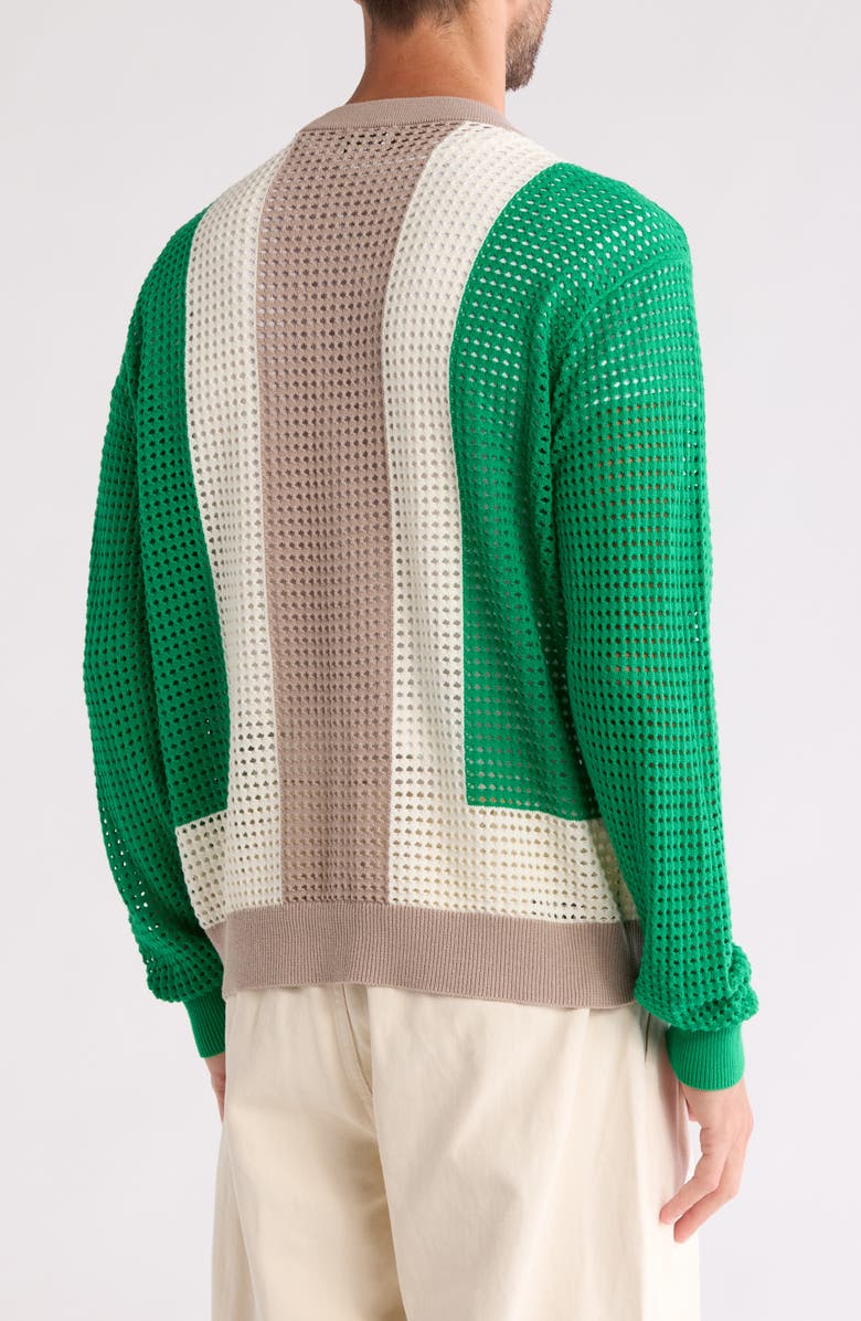 Obey Anderson '60s Stripe Cotton Cardigan, Alternate, color, 