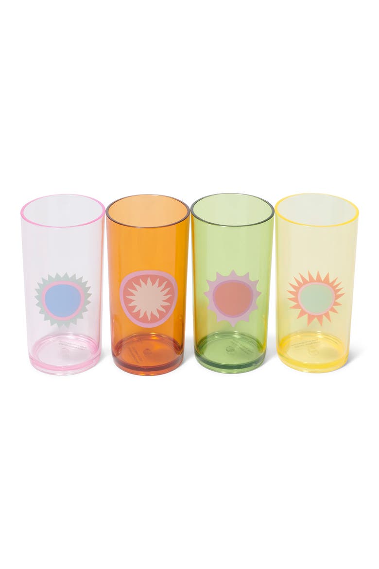 Poolside Set of 4 Tall Tumblers, Main, color, RIO SUN MULTI