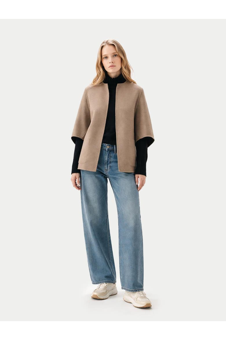 Patch Pocket Cashmere Poncho Jacket, Alternate, color, dark navy