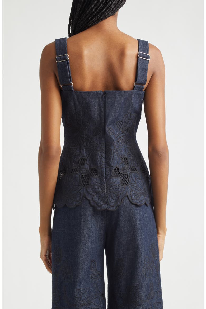 Mirielle Eyelet Chambray Top, Alternate, color, INDIGO RINSE