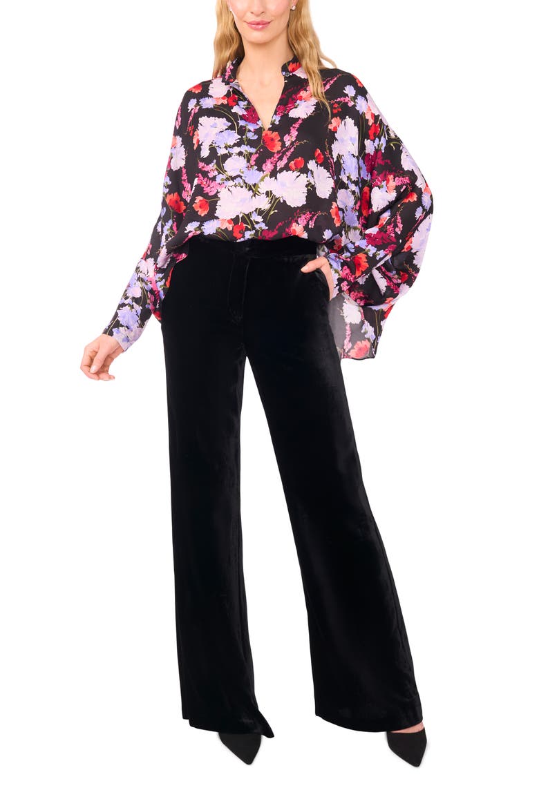 Alicia Floral Dolman Sleeve Top, Alternate, color, RICH BLACK